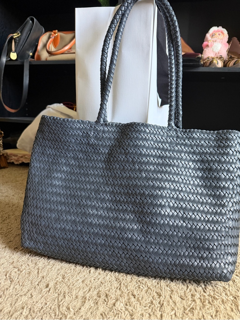 Madewell The Signature Woven Tote Leather Shoulder Handbag - Picture 3 of 15